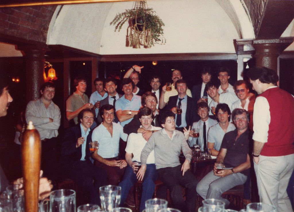 l to r standing: Eric Craven, Mel Thompson, Joe Tooley, Paul Slowey, Pete Appleby, Terry Burgess, Paul Bowden, Steve Price, Alan Cavanagh, Pete Knox, Ged Cathcart, Eric Parr, Colin Dutton, Adrian Childs<br>l to r sitting: Norman Smith, Alan Banks, Steve Worthington, Harry Bannister, John Buckley, Wally Brett, Sean Burrows, Mike Pickering